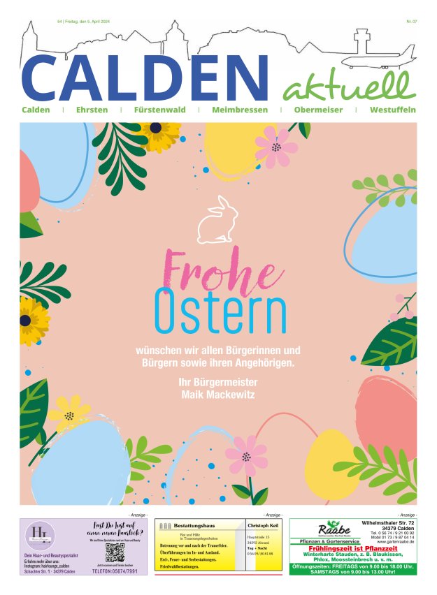Calden aktuell Titelblatt 07/2024