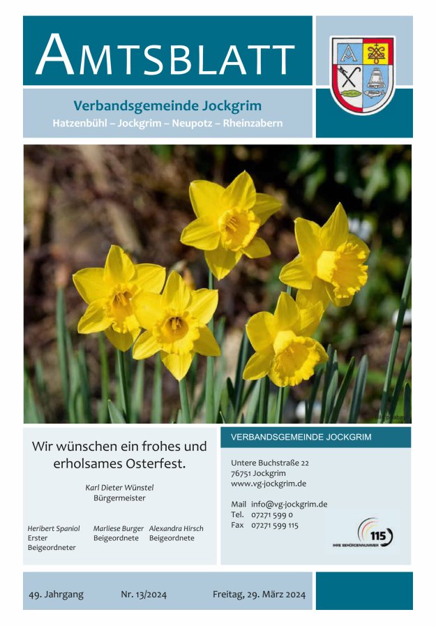 Amtsblatt VG Jockgrim Titelblatt 13/2024