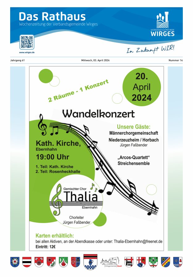 Das Rathaus - Informationen für die Bürger in der VG Wirges Titelblatt 14/2024