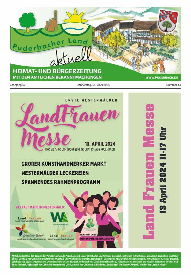 Puderbacher Land aktuell Titelblatt 14/2024