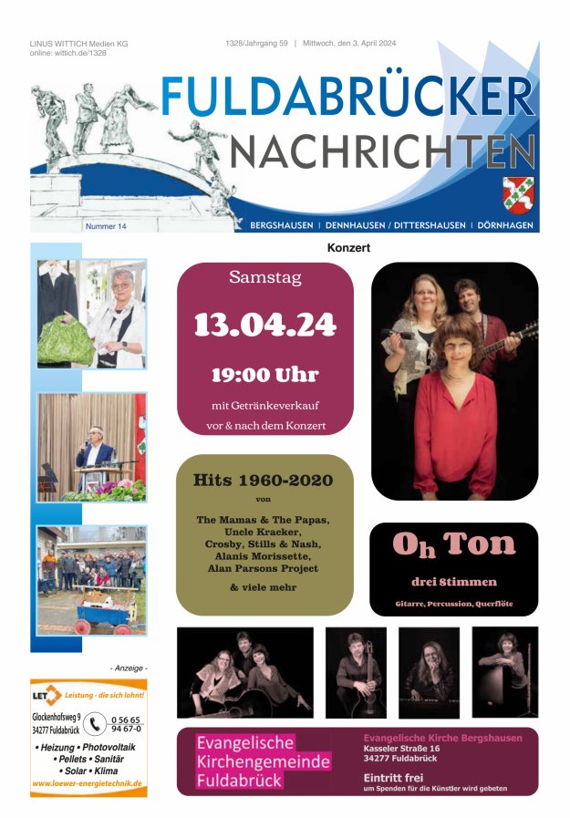 Fuldabrücker Nachrichten Titelblatt 14/2024