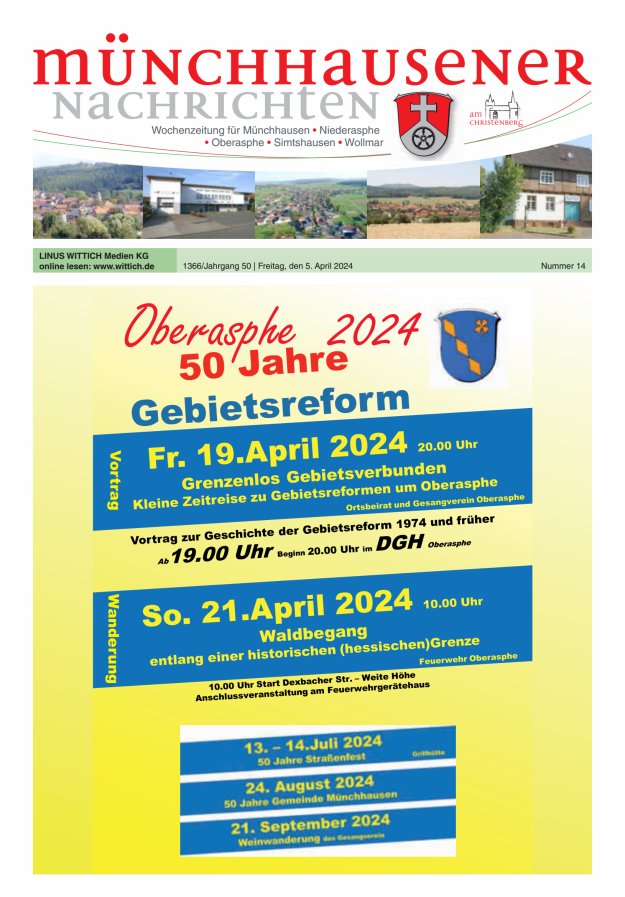 Münchhausener Nachrichten Titelblatt 14/2024