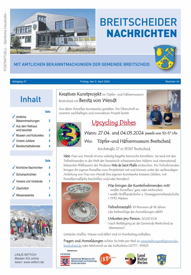 Breitscheider Nachrichten Titelblatt 14/2024