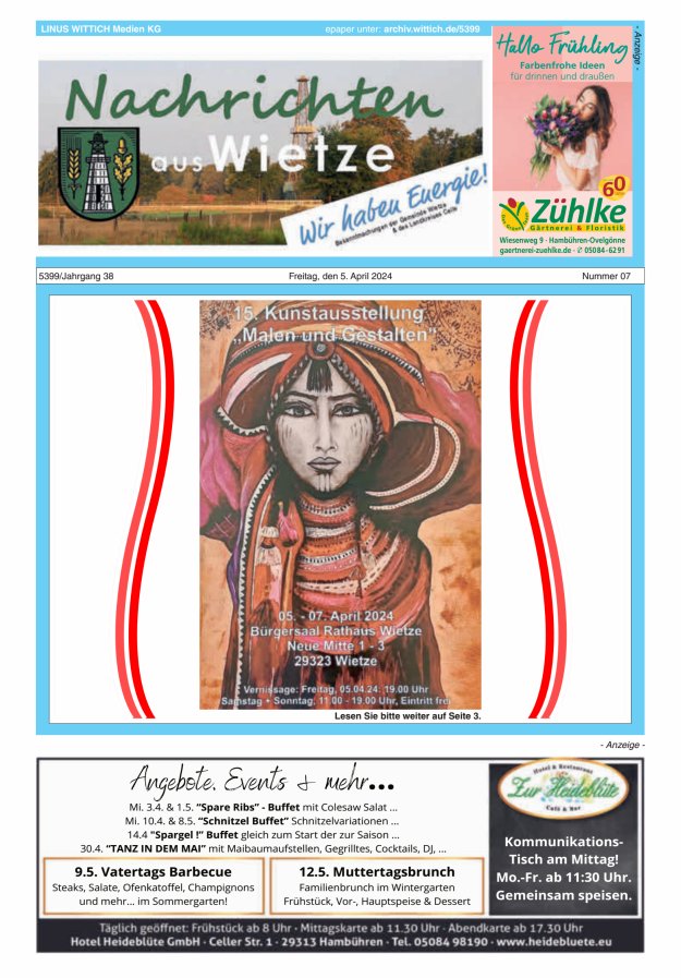 Nachrichten aus Wietze Titelblatt 07/2024