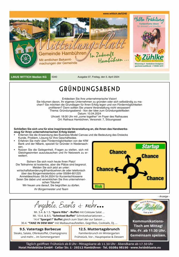 Mitteilungsblatt der Gemeinde Hambühren Titelblatt 07/2024