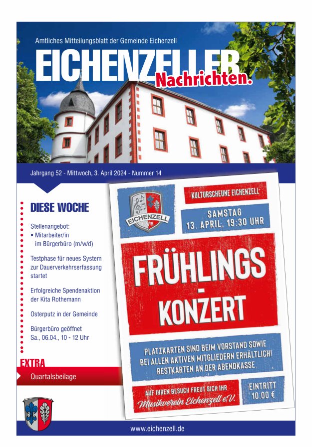 Amtliches Mitteilungsblatt der Gemeinde Eichenzell Titelblatt 14/2024