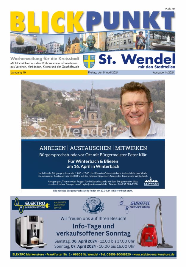 Blickpunkt St Wendel Titelblatt 14/2024