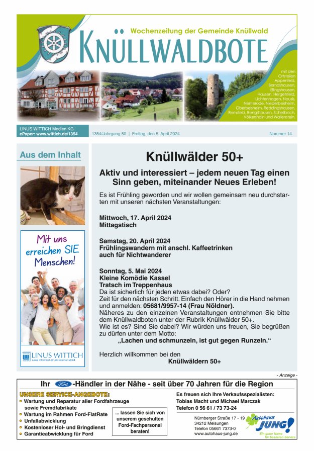 Knüllwaldbote Titelblatt 14/2024