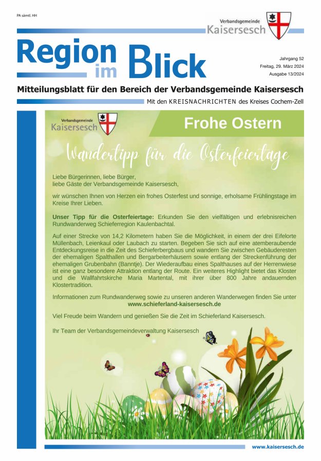 Region im Blick VG Kaisersesch Titelblatt 13/2024