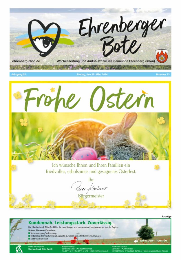 Ehrenberger Bote Titelblatt 13/2024