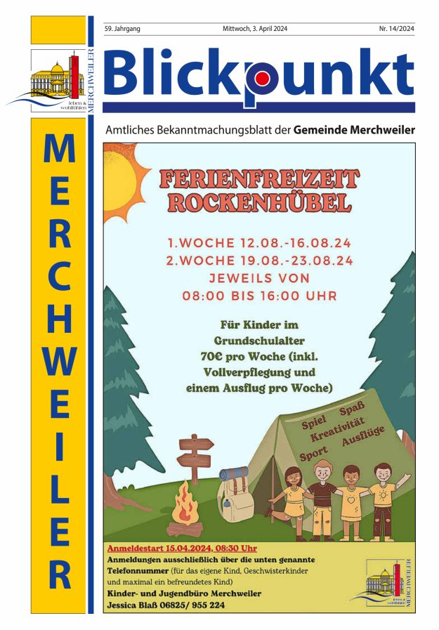 Blickpunkt Merchweiler Titelblatt 14/2024