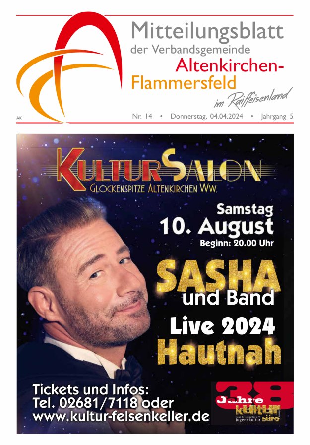 Mitteilungsblatt Verbandsgemeinde Altenkirchen-Flammersfeld Titelblatt 14/2024