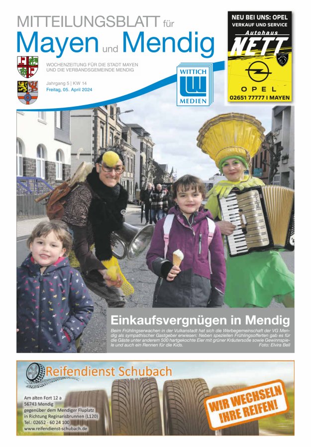 Mitteilungsblatt für Mayen und Mendig Titelblatt 14/2024