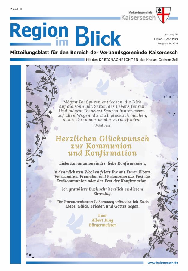 Region im Blick VG Kaisersesch Titelblatt 14/2024