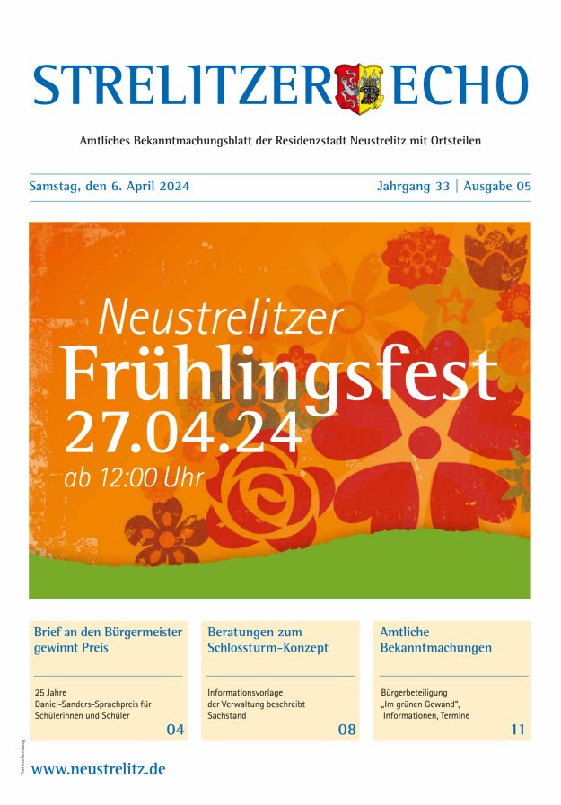 Strelitzer Echo Titelblatt 05/2024