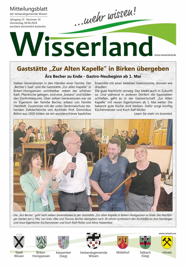 Mitteilungsblatt Wissen - Wisserland...mehr wissen! Titelblatt 14/2024