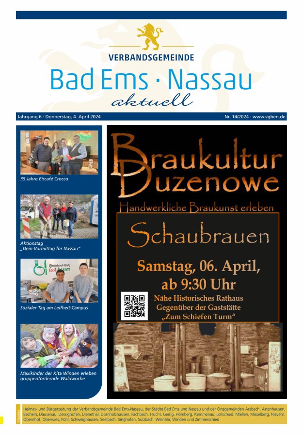 Bad Ems-Nassau aktuell Ausgabe Nassau Titelblatt 14/2024