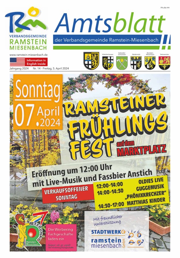 Amtsblatt VG Ramstein-Miesenbach Titelblatt 14/2024