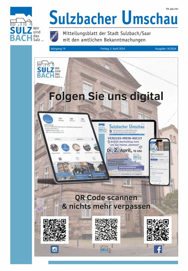 Sulzbacher Umschau Titelblatt 14/2024