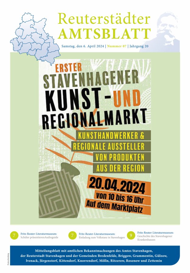 Reuterstädter Amtsblatt Titelblatt 07/2024