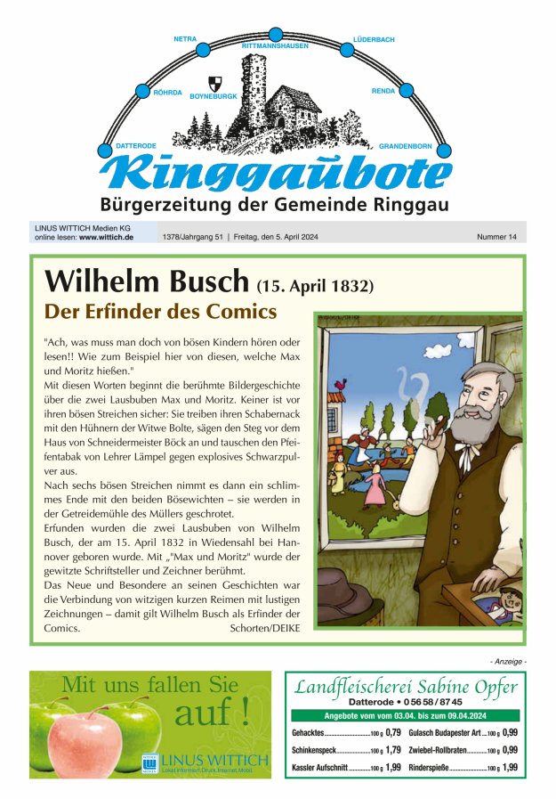 Ringgaubote Titelblatt 14/2024