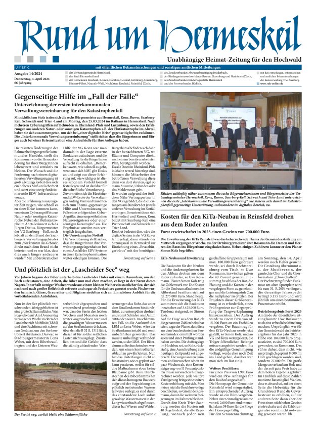 Rund um Hermeskeil Titelblatt 14/2024