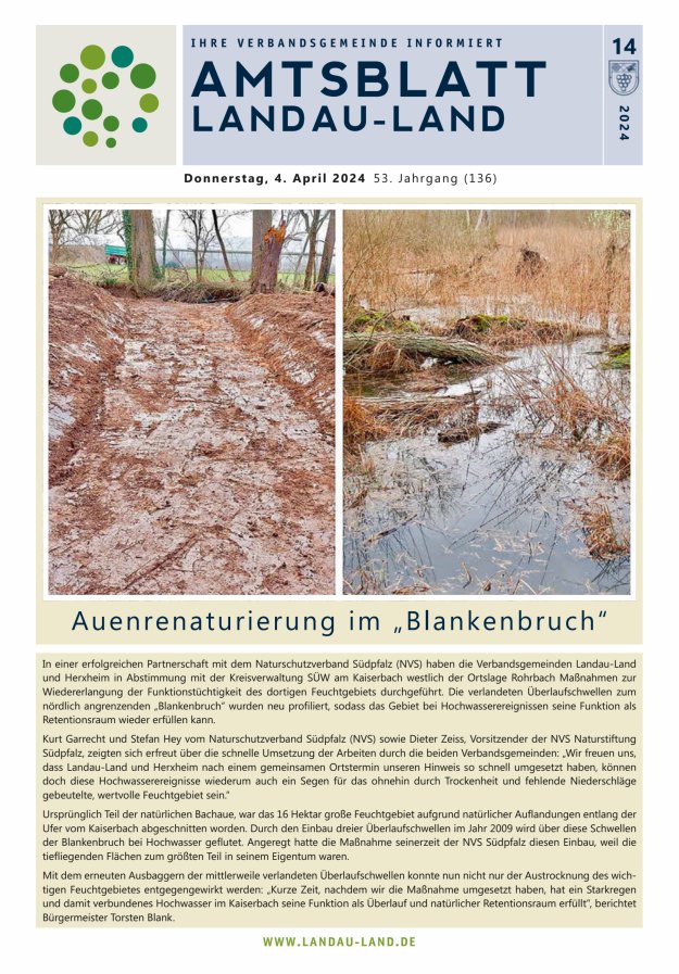 Amtsblatt VG Landau-Land Titelblatt 14/2024