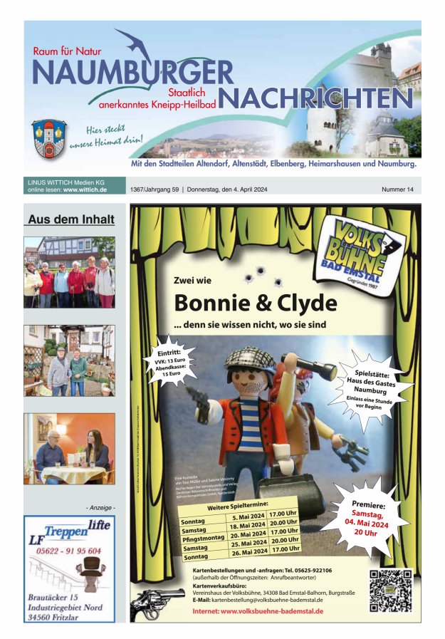 Naumburger Nachrichten Titelblatt 14/2024