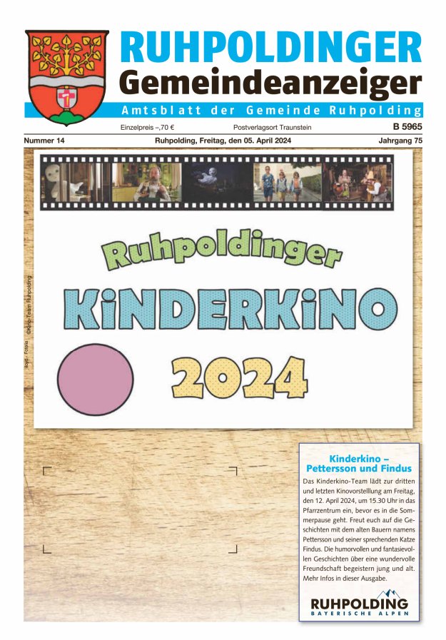 Ruhpoldinger Gemeindeanzeiger Titelblatt 14/2024