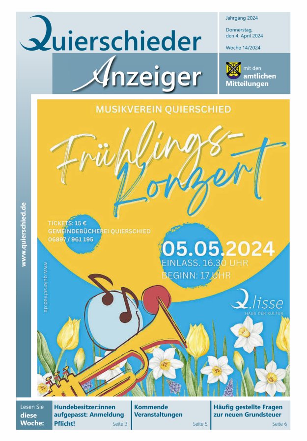 Quierschieder Anzeiger Titelblatt 14/2024