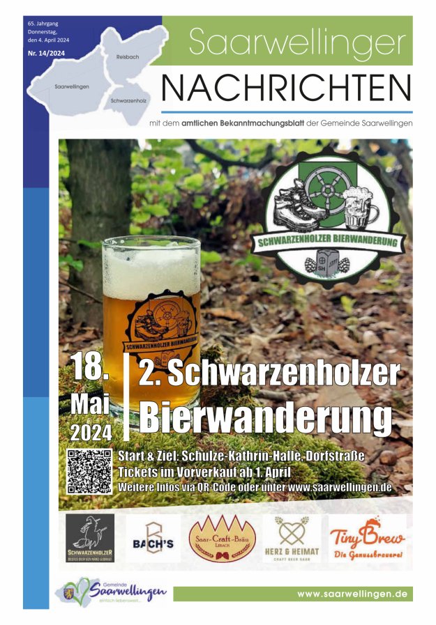 Saarwellinger Nachrichten Titelblatt 14/2024