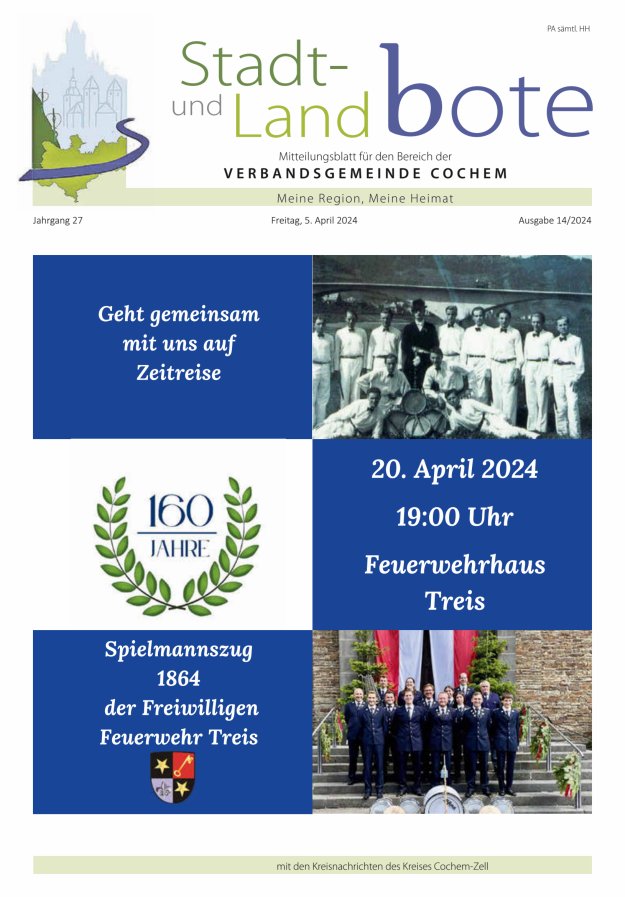 Stadt- und Landbote VG Cochem Titelblatt 14/2024