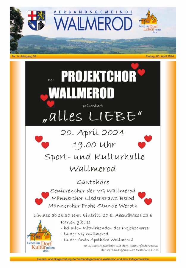 Wir über uns - Verbandsgemeinde Wallmerod Titelblatt 14/2024