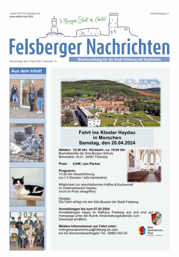 Felsberger Nachrichten Titelblatt 14/2024
