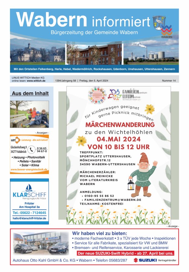 Wabern informiert Titelblatt 14/2024
