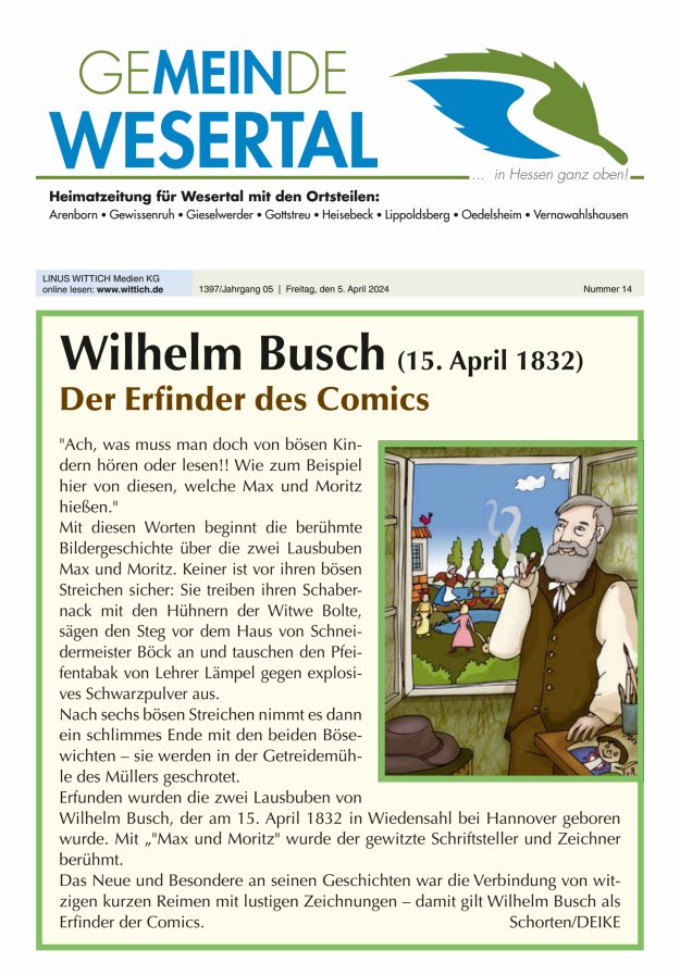 Wesertal Titelblatt 14/2024