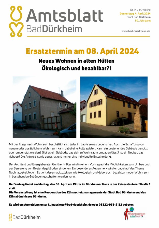 Bad Dürkheimer Woche Titelblatt 14/2024