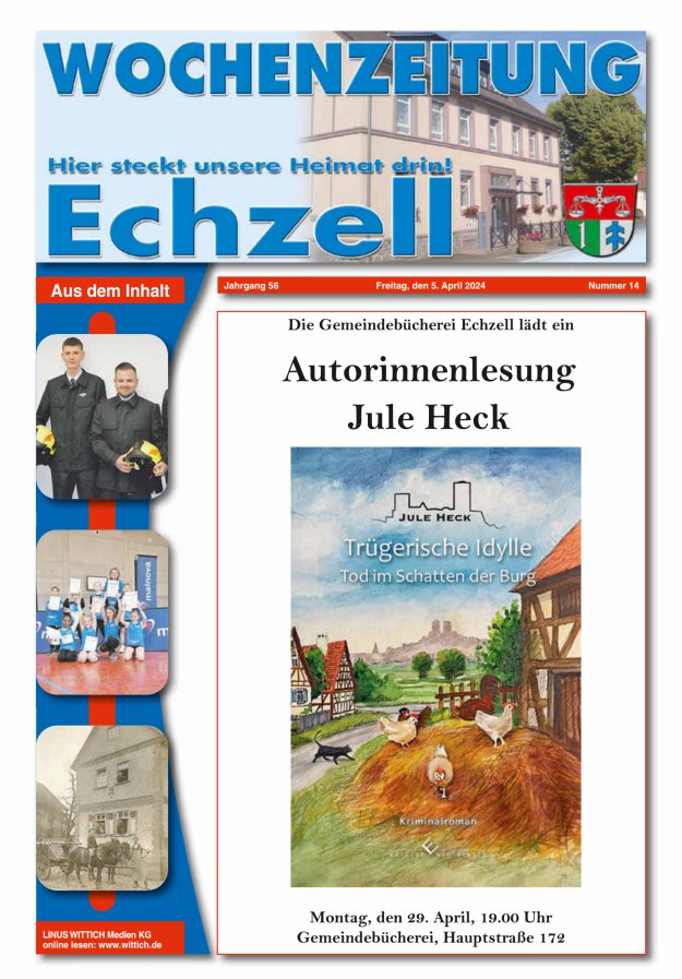 Wochenzeitung für die Gemeinde Echzell Titelblatt 14/2024