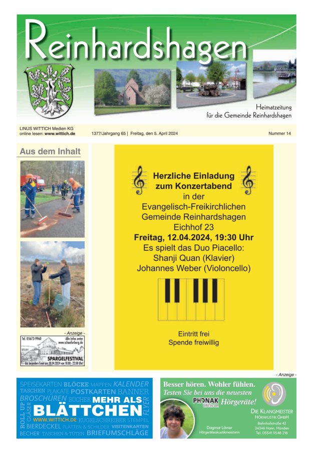 Unser Blättchen Titelblatt 14/2024