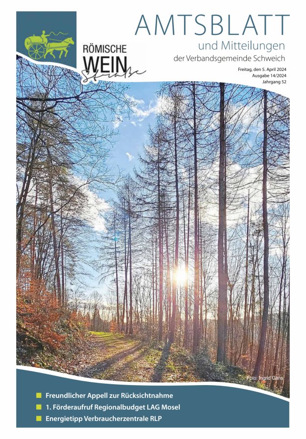 Amtsblatt VG Schweich Titelblatt 14/2024