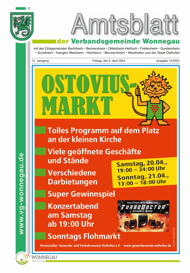 Amtsblatt VG Wonnegau Titelblatt 14/2024