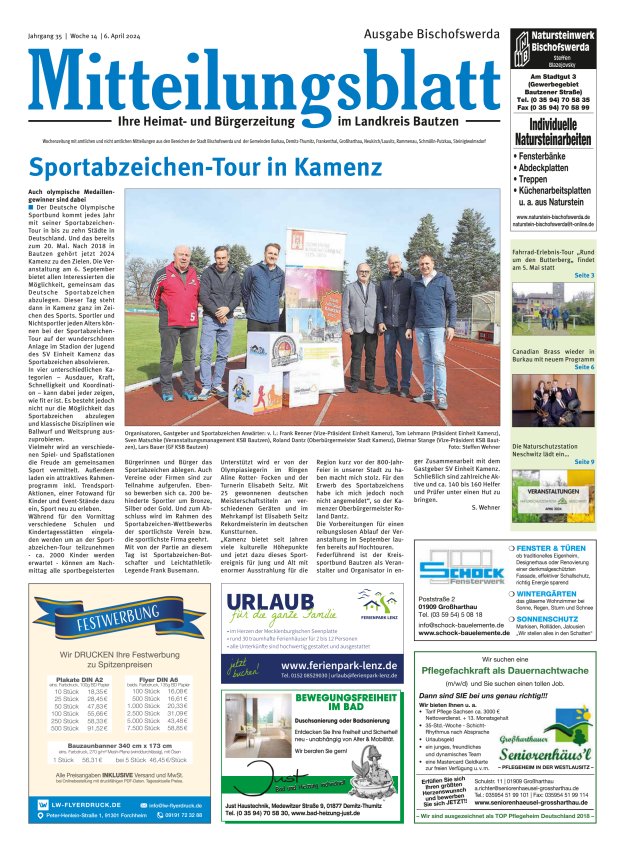 Mitteilungsblatt LK Bautzen Ausgabe Bischofswerda Titelblatt 13/2024
