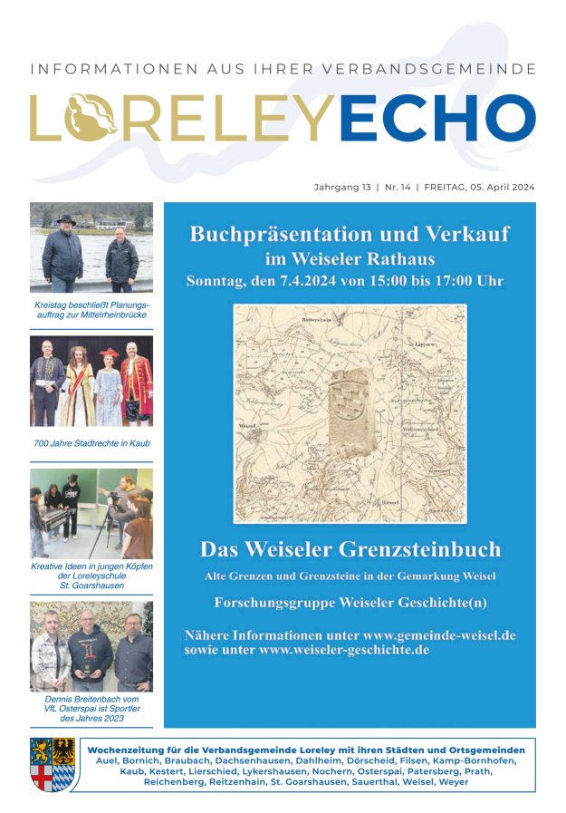 Loreley-Echo - Mitteilungsblatt der Verbandsgemeinde Loreley Titelblatt 14/2024