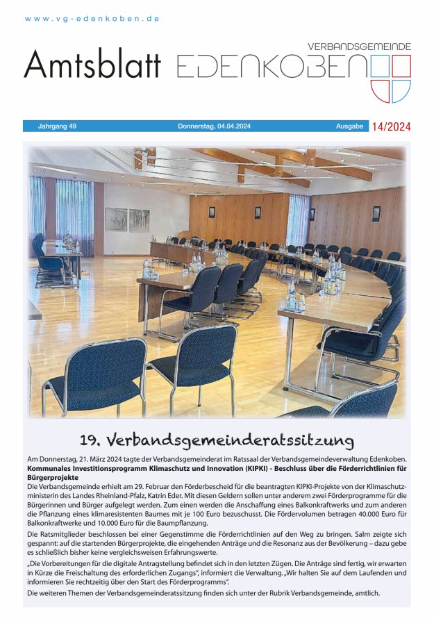 Amtsblatt VG Edenkoben Titelblatt 14/2024