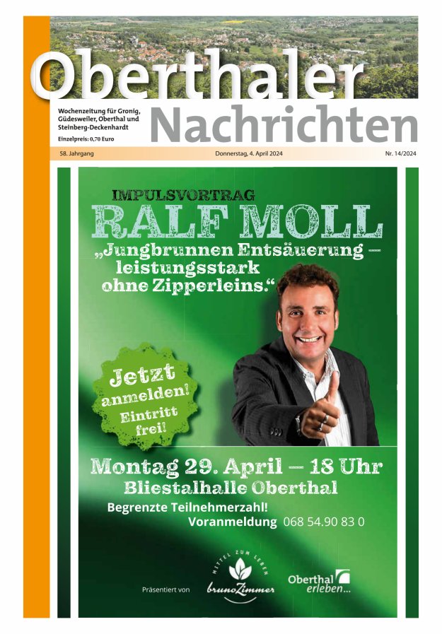 Oberthaler Nachrichten Titelblatt 14/2024