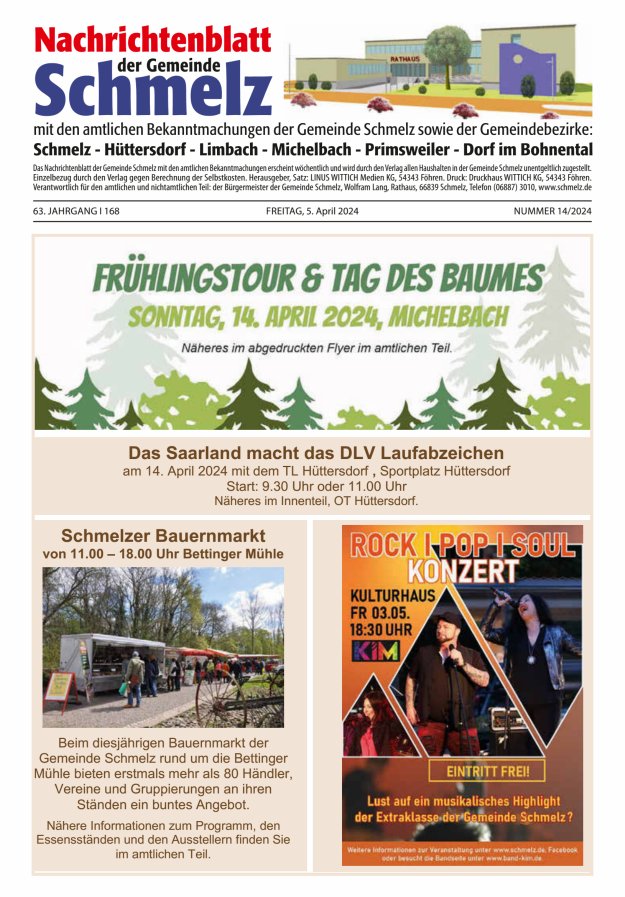 Nachrichtenblatt Schmelz Titelblatt 14/2024