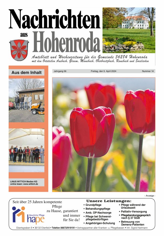 Nachrichten aus Hohenroda Titelblatt 14/2024