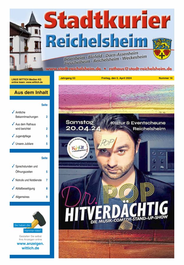 Stadtkurier Reichelsheim Titelblatt 14/2024