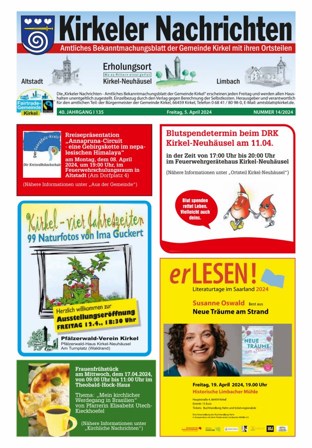 Kirkeler Nachrichten Titelblatt 14/2024