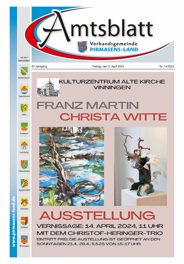 Amtsblatt VG Pirmasens-Land Titelblatt 14/2024